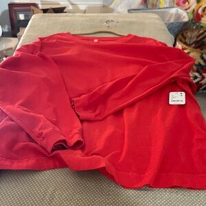 FP Movement by Free People Red Long Sleeve Crewneck T-shirt